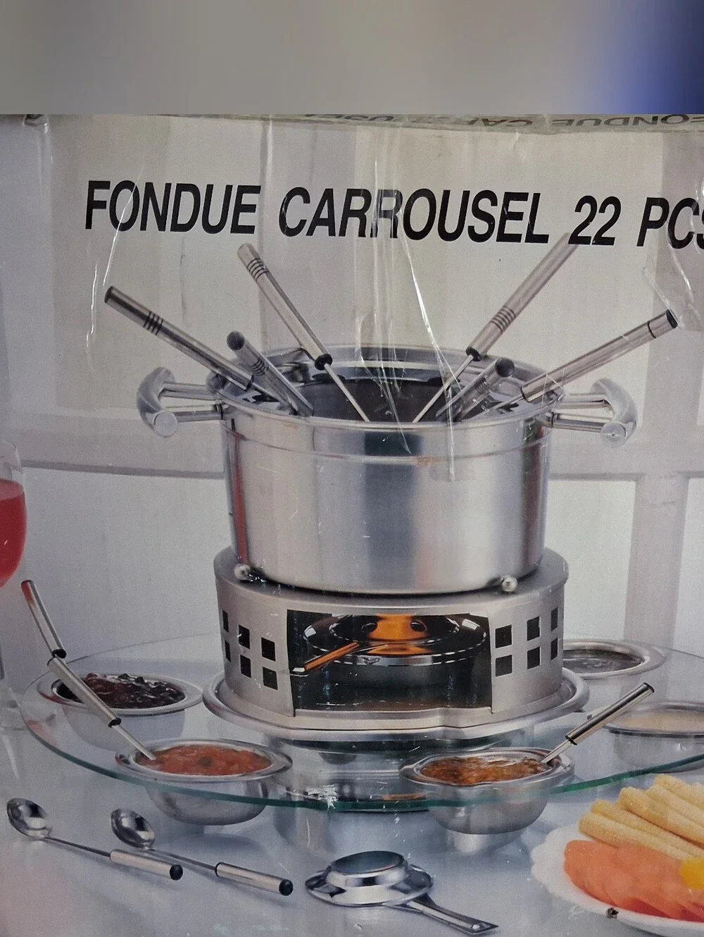 Stainless Steel 22-Piece Fondue Carousel Set - Silver